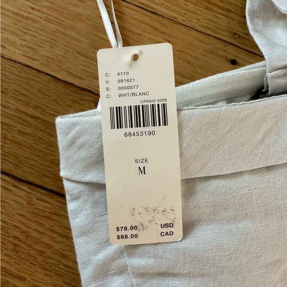 NWT Anthropologie Maeve white linen blend bustier crop top size M - Picture 4 of 8